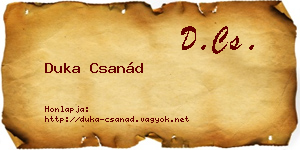 Duka Csanád névjegykártya